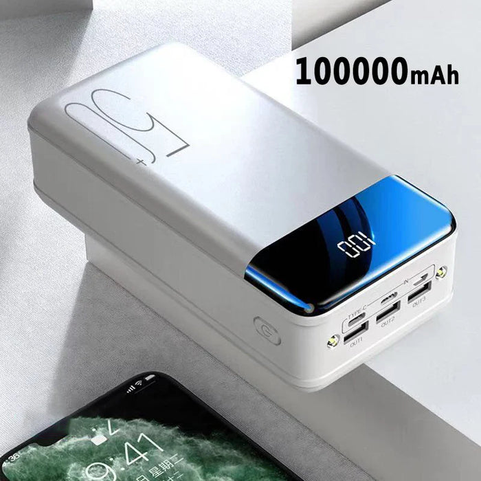 100000mAh Large Capacity Power Bank Mobile Phone Super Fast Charging Mobile Power Tablet Mobile Computer External Power Supply