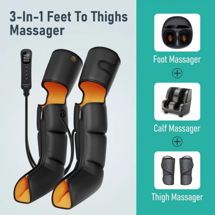 3-in-1 Full Leg Massager with Infrared Heat and Compression Therapy For Pain Relief