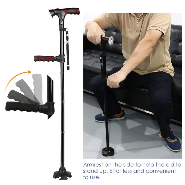 Collapsible Cane with LED Light and Alarm Button