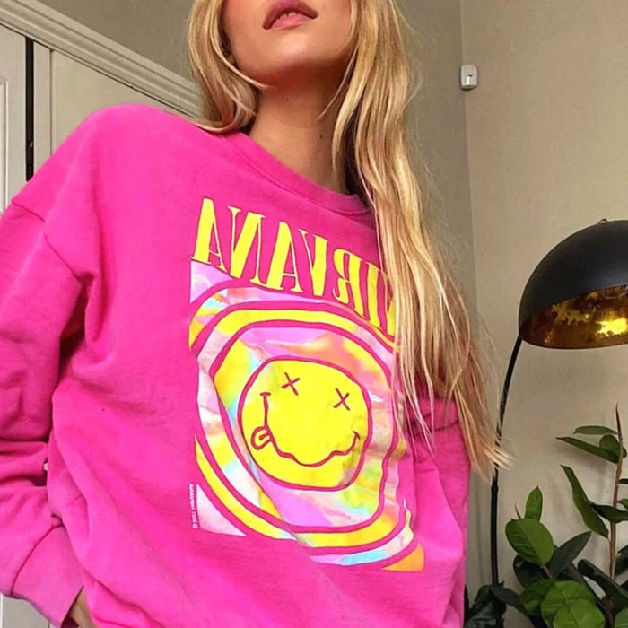 Oversized Smiley Face Sweatshirt