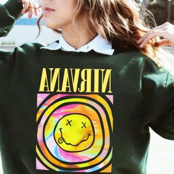 Oversized Smiley Face Sweatshirt