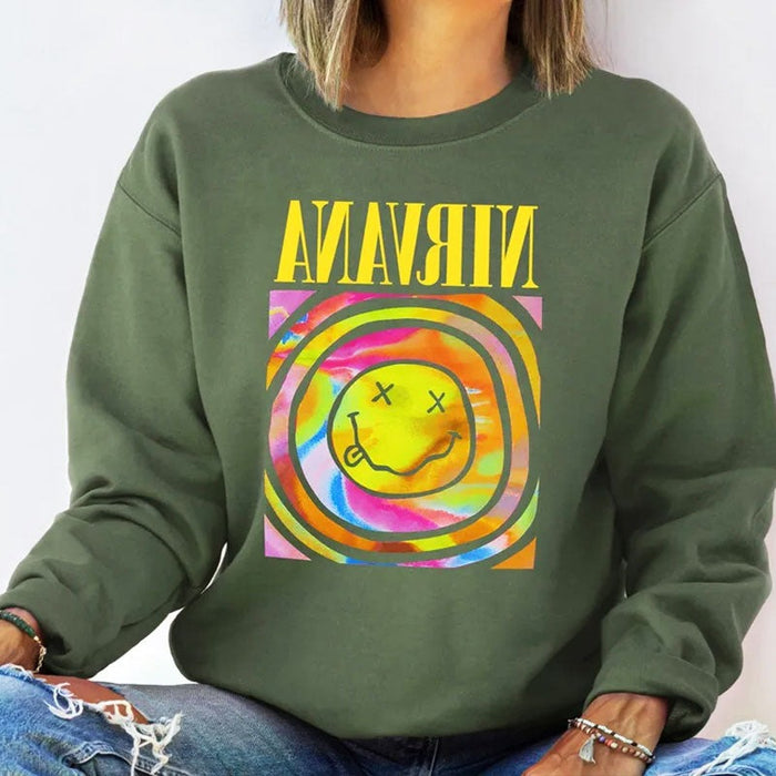 Oversized Smiley Face Sweatshirt