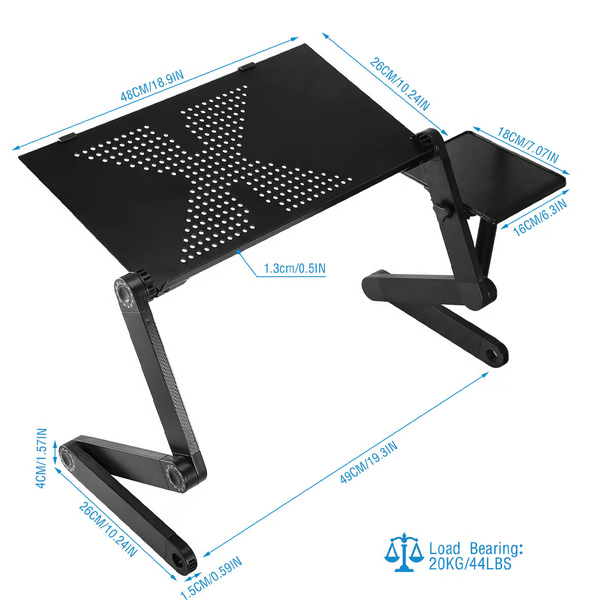 360 Ergonomic Laptop Stand For Desk With Detachable Mouse Plate