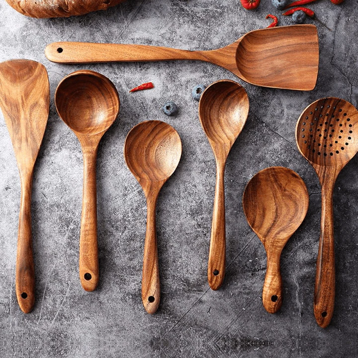 Teak Wooden Spoon Set