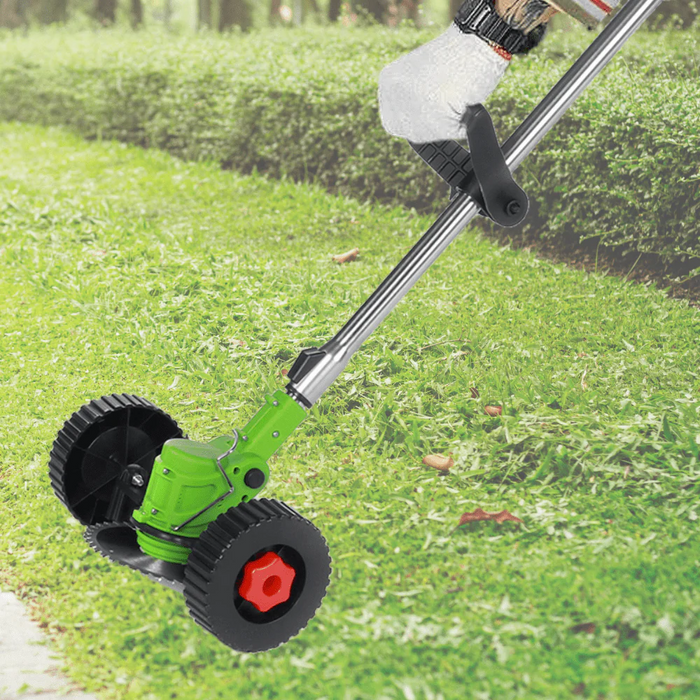 Cordless Electric Lawn trimmer – Weed Wacker with wheels cut grass quickly