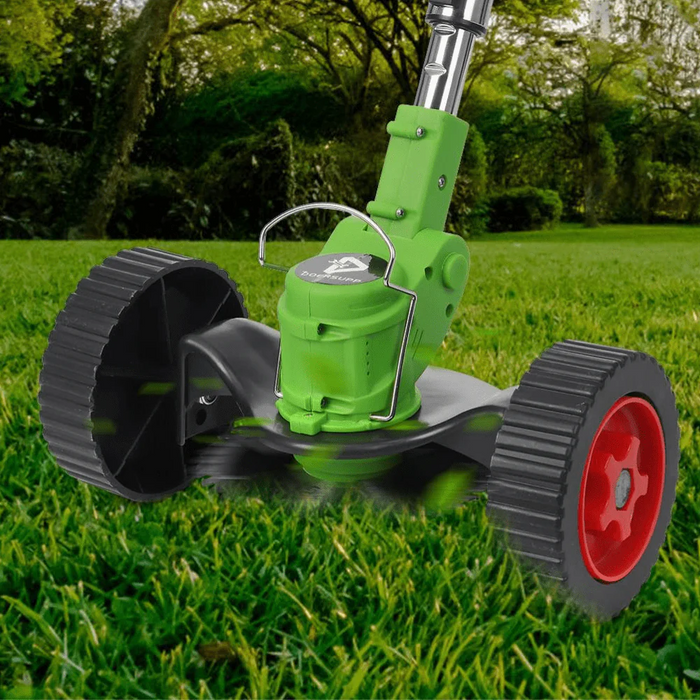 Cordless Electric Lawn trimmer – Weed Wacker with wheels cut grass quickly