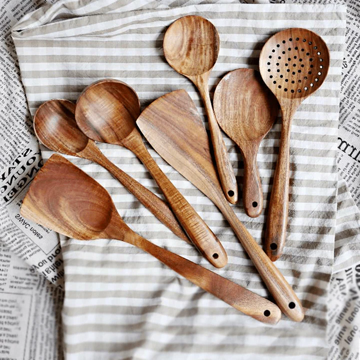 Teak Wooden Spoon Set